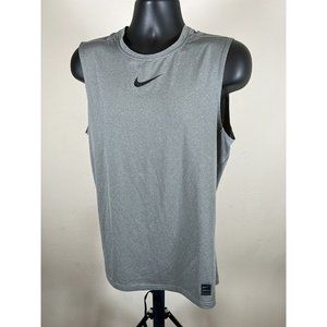 Nike Pro Dri-Fit Slim Fit Logo Tank Top Gray Men’s Size L [G1]